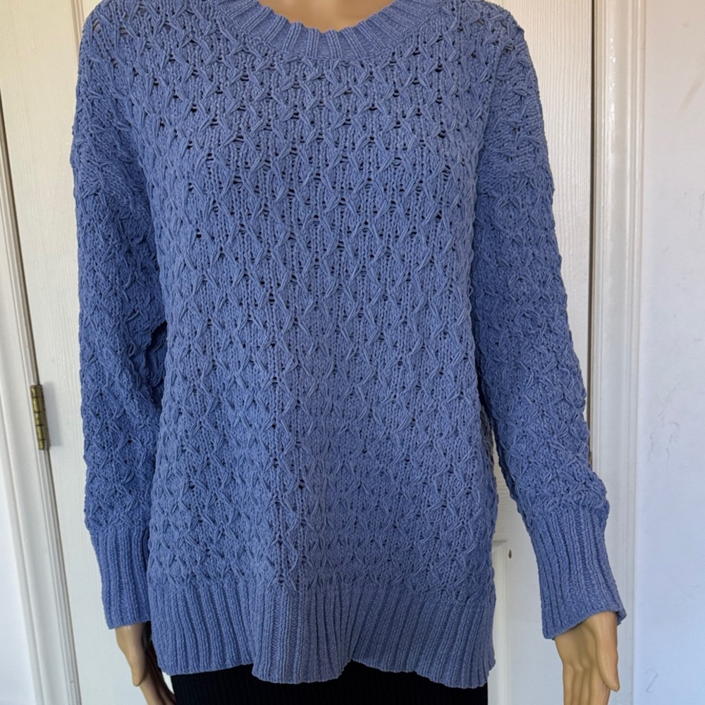 Women's Blue or Coral Chenille Sweater